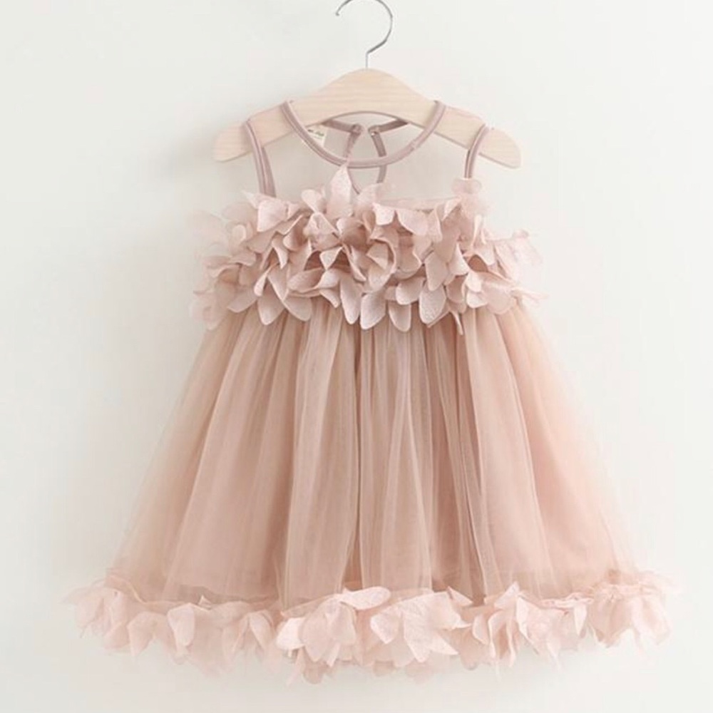 Fashion Pedal Design Girls Mesh Dress